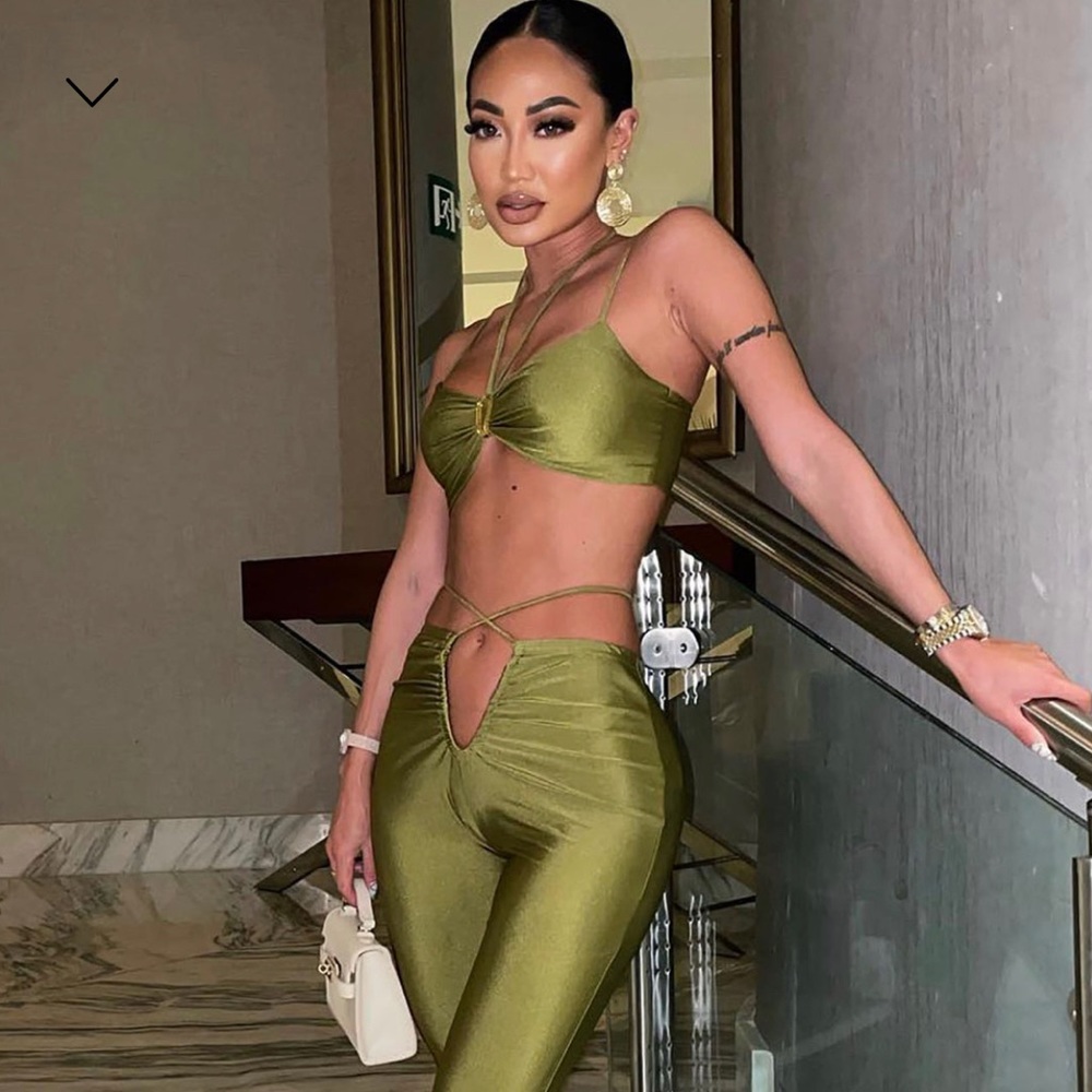 FASHION NOVA BE MY BABY - PANT SET - OLIVE